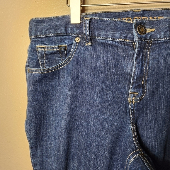 Lands End Dark Wash Mid Rise Bootcut Jeans-Size 14 - Picture 2 of 10
